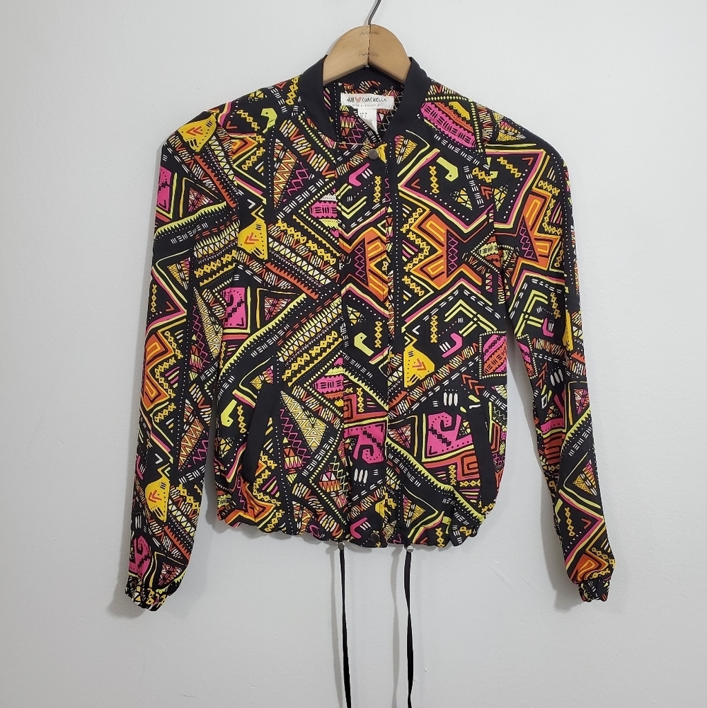 H&M Coachella Colorful Tribal Print Light Jacket